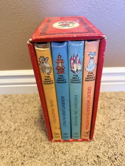 1970 Vintage The Wonderful Worlds Of Disney 4 Book Box Set Golden Press – Hardcover