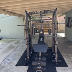  Smith Machine SM1001/FID Adj Bench/Gym Equipment/Fitness/Squat Rack/‼️⭕️WEIGHTS AND OLYMPIC BARBELL SOLD INDIVIDUALLY ⭕️‼️FREE  DELIVERY🚚 
