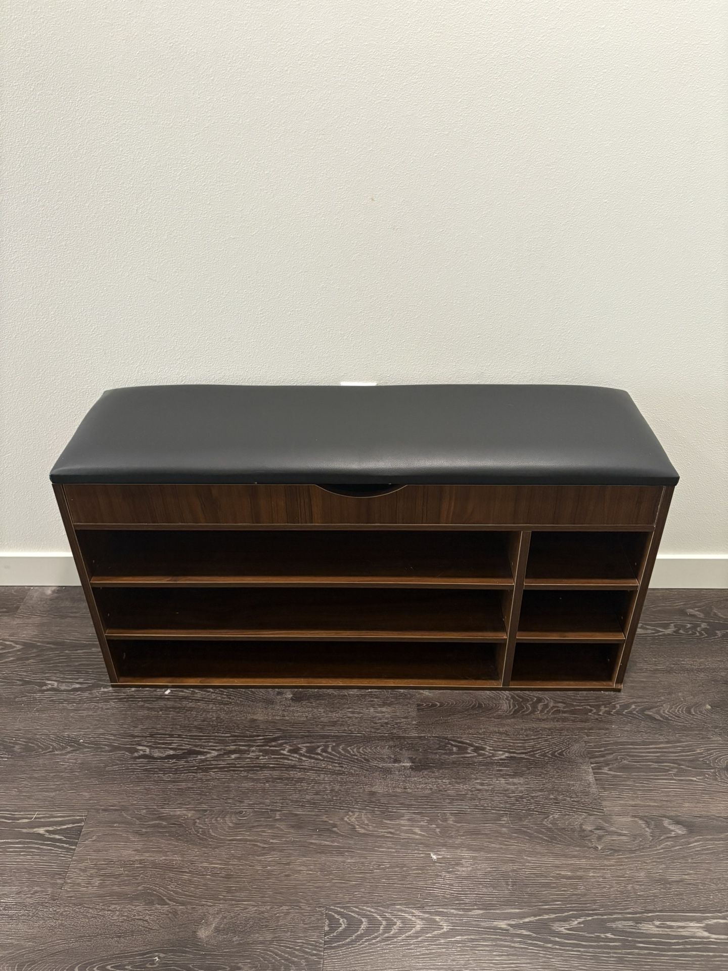 Dark Wood Shoe Storage Bench