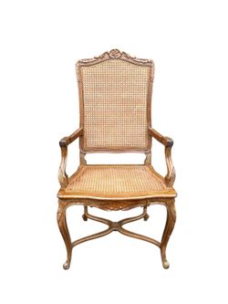 NY: Louis XV Provincial Country Style Cane Armchair