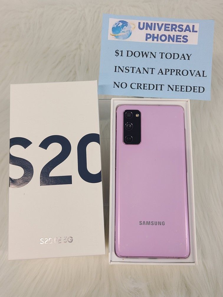 With Box Samsung Galaxy S20 FE 5G 128gb  Unlocked .LOWEST WHOLESALE PRICES with Option To Pay In Payments With NO CREDIT CHECK