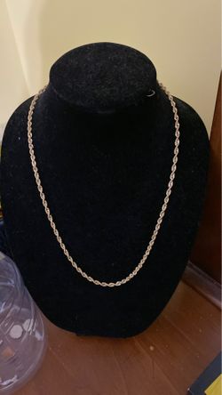 10k 24 inch 4mm hollow diamond cut rope chain