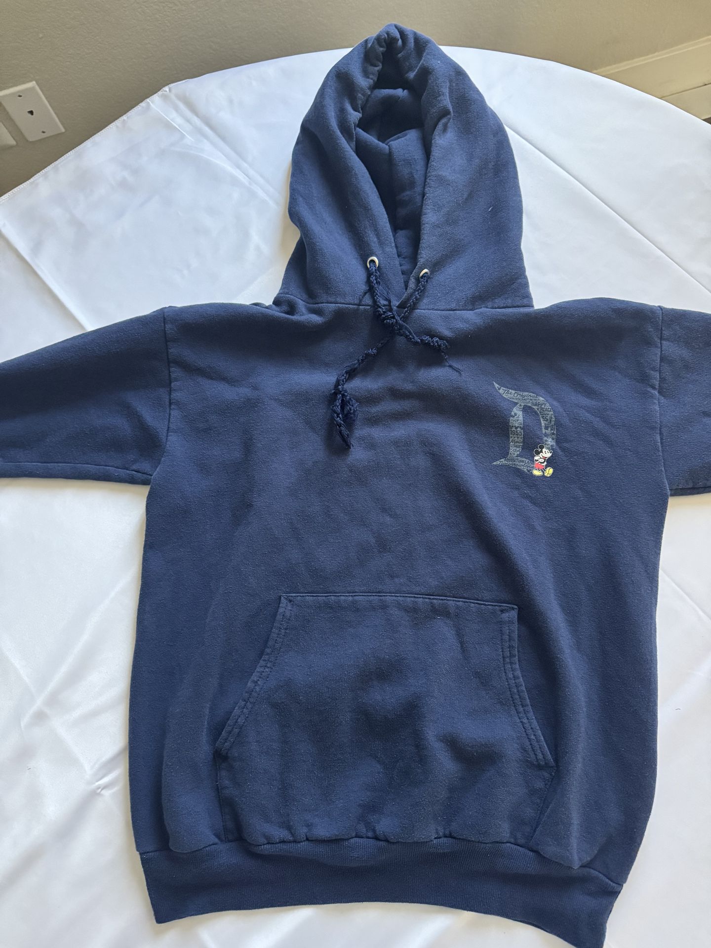 Disneyland Resort Hoodie Men’s Small Navy Blue Mickey Mouse Pullover Sweatshirt (Men’s Small)