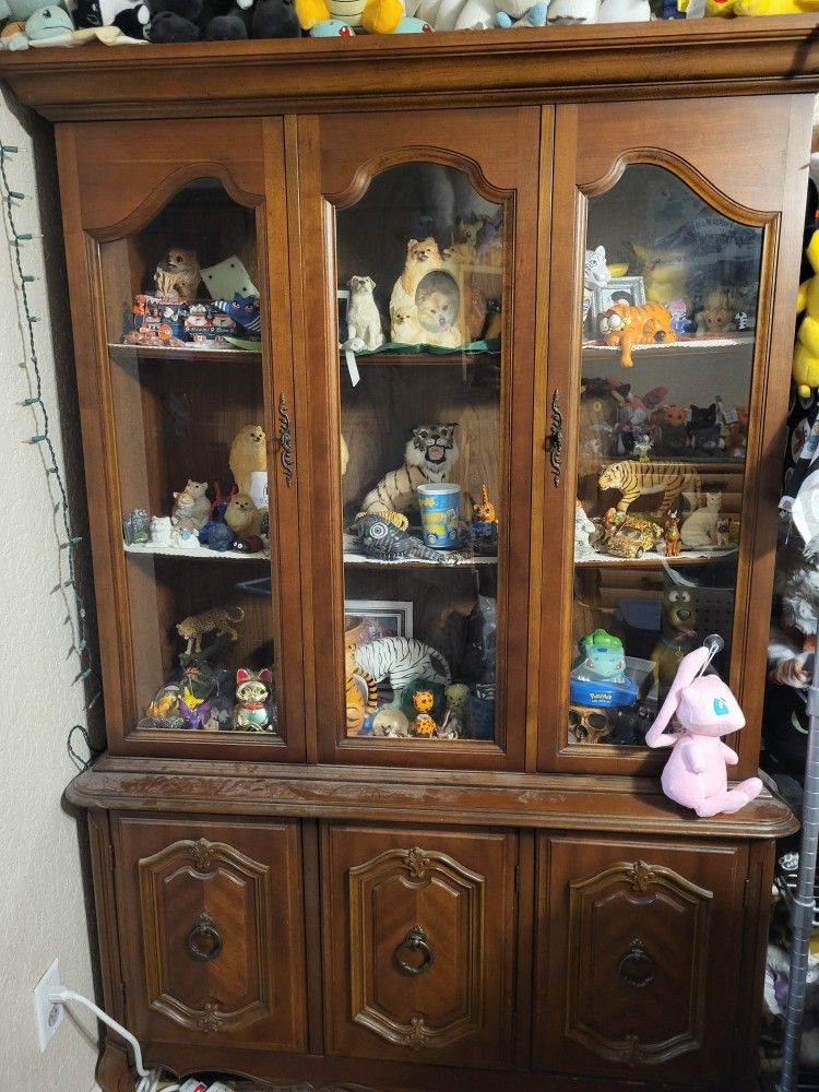 Huge Curio Hutch Display Cabinet 