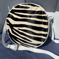 Vintage Zebra Skin Leather Purse