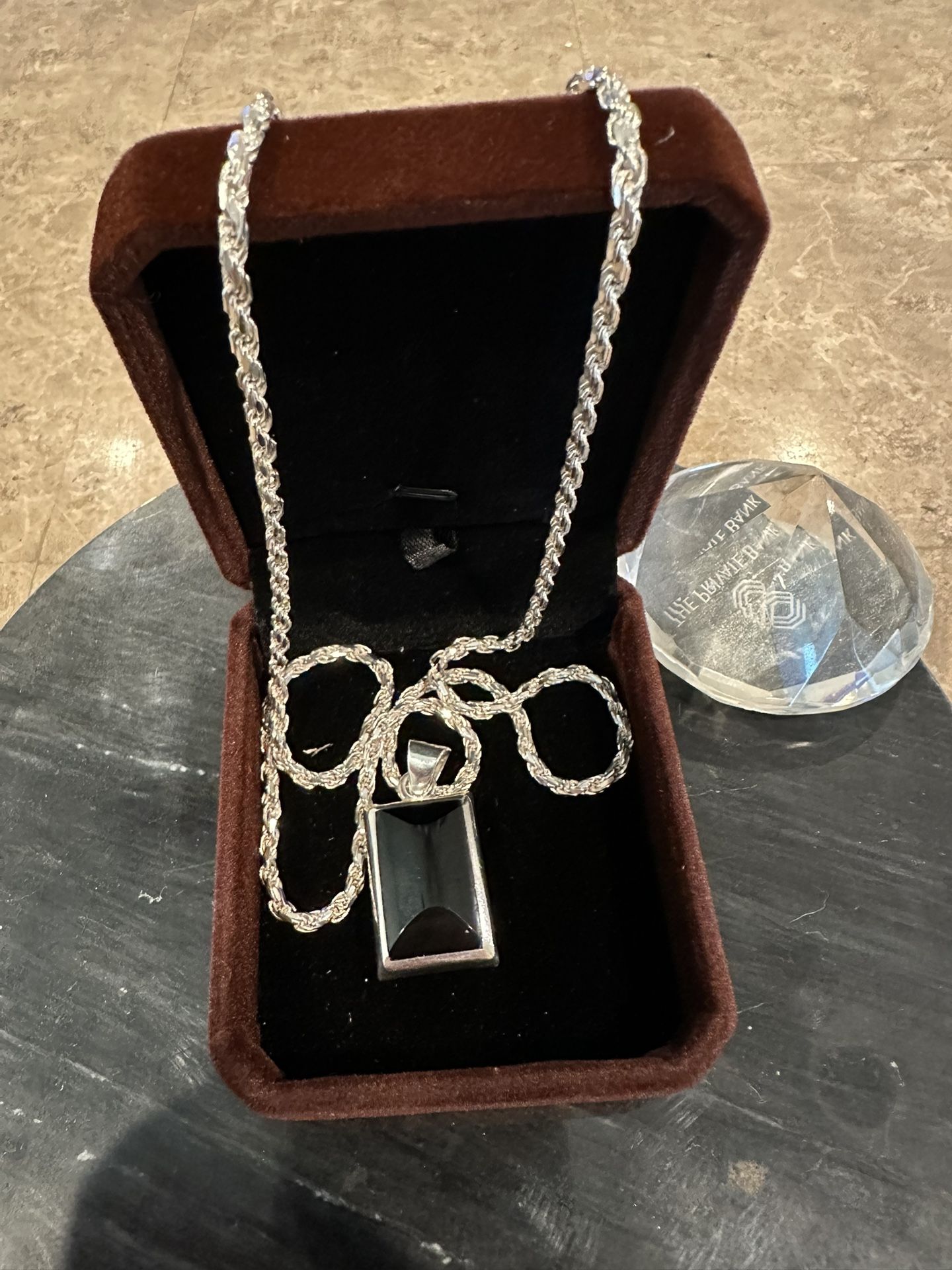 NECKLACE/ 950 ONYX PENDANT