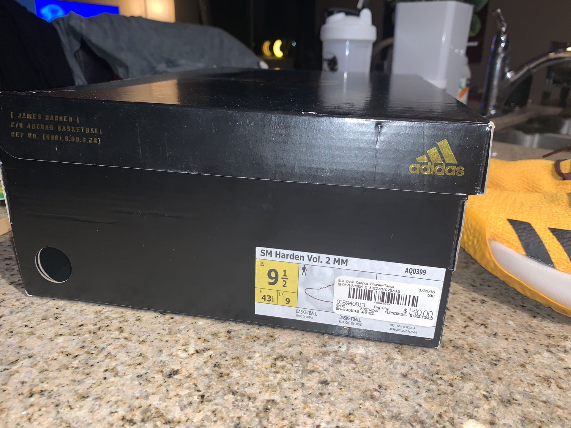 adidas Harden Vol. 2 Arizona State University Sz. 9.5M