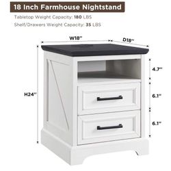 (1) Mesita De Noche 18” 