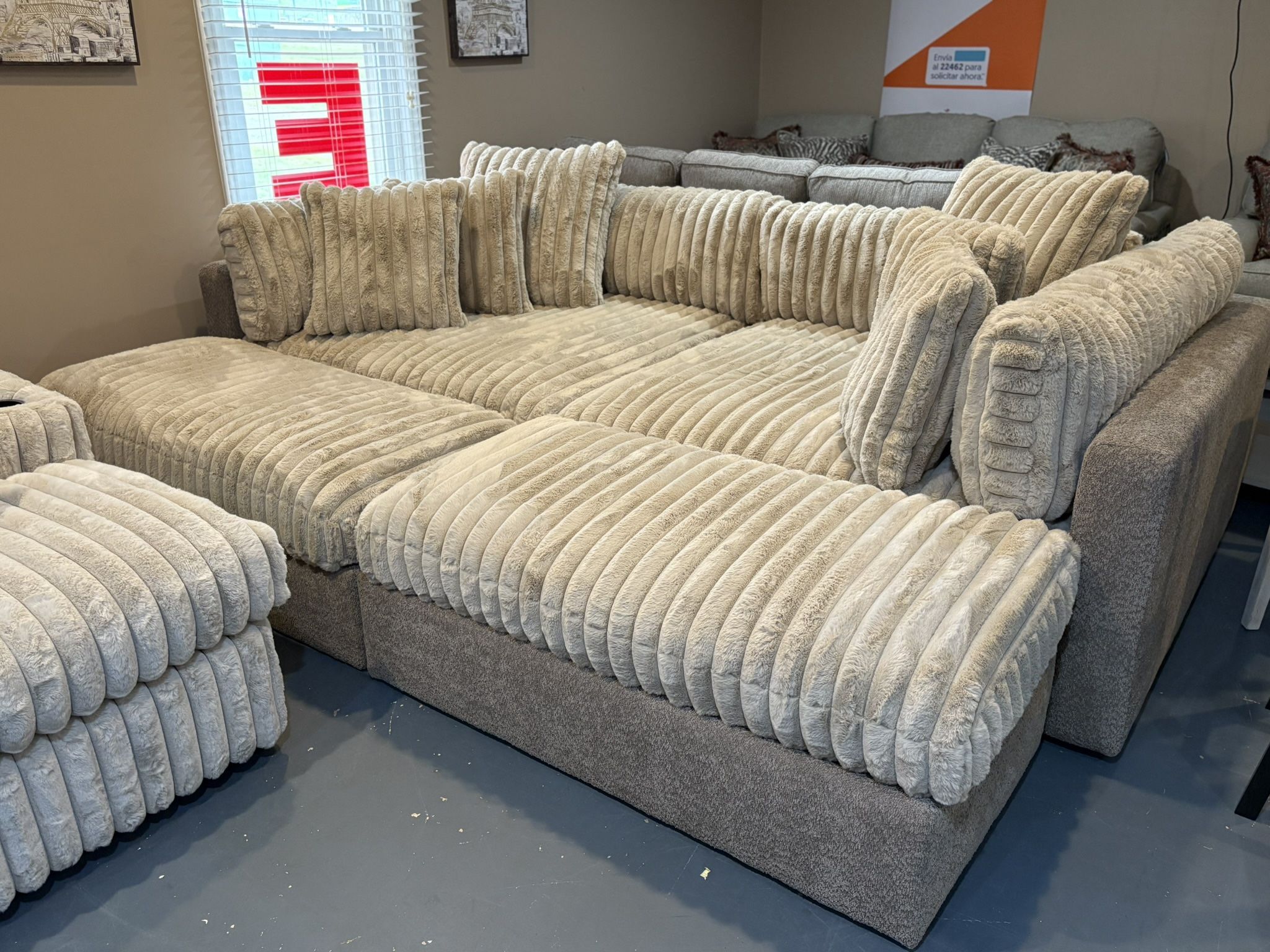 New Corduroy Sectional & Ottoman