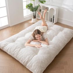 MAXYOYO 6-Inch Extra Thick Japanese Floor Mattress – Full Size (Beige) – BRAND NEW