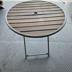 Metal Folding Table With Wood Top