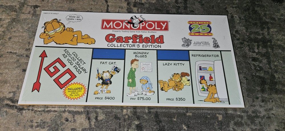 MONOPOLY Garfield Collector's Edition 25 Year Anniv (2003) Brand New & Sealed!!