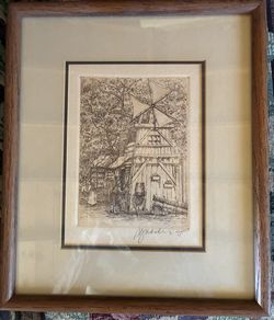 Vintage Embossed Etching "Dean Swift's Shop" Signed by Donna Guardino dated '75