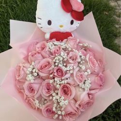 Bouquet Roses And Hello Kitty