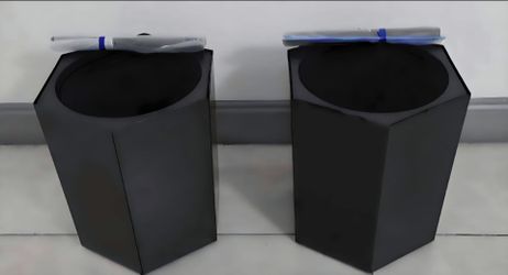 ** NEW LOW PRICE ** PAIR of 16" (Tall) Black Hexagonal Mobile Planters w Water Monitoring (2 for $60) @ Lasting Creations