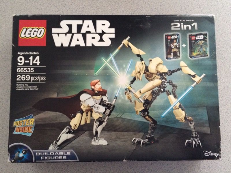 Lego Star Wars build able figures obi wan Kenobi General grievous combo
