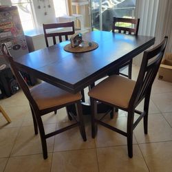 Tall Dining Table,  4 Chairs, and Leaf $175.00