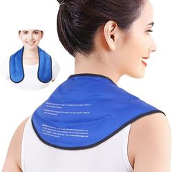 Large Neck Ice Pack Wrap Gel Ice Pack for Neck and Shoulders, Hot Cold Therapy Neck Cooling Wraps for Neck Injury, Sports Injury & Cervical Surgery, I
