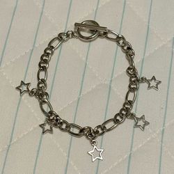 Silver Star Charm Toggle Bracelet
