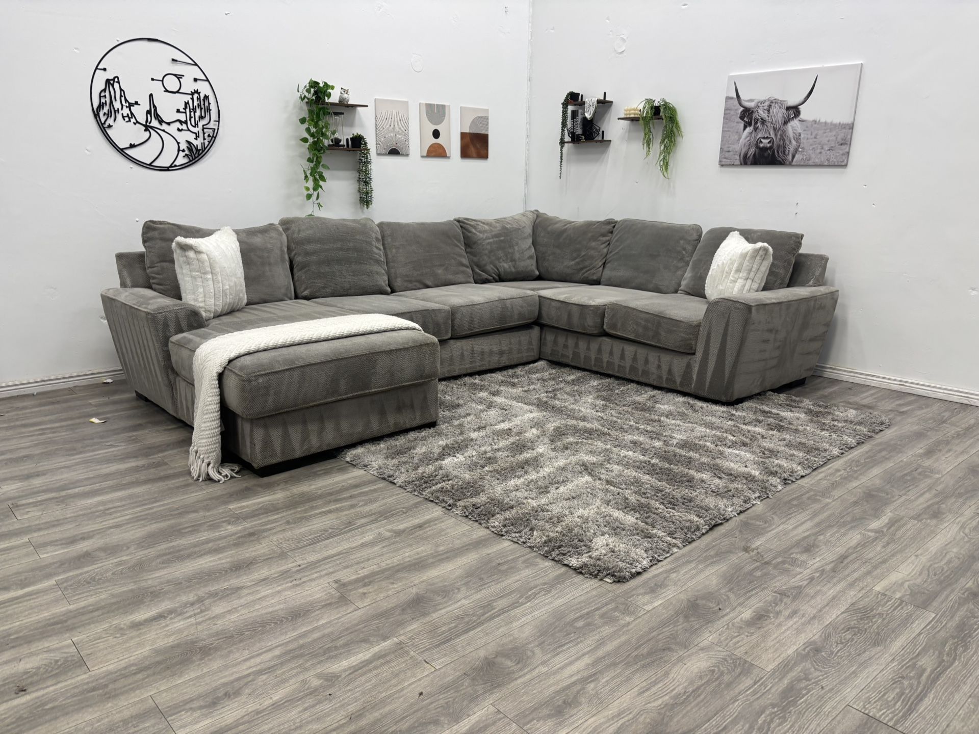 Grey Sectional Couch - Free Delivery