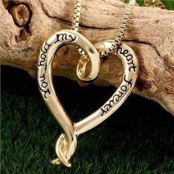 14k Gold Overlay Lead Free, Hypoallergenic, Tarnish Free Jewelry Brass, Heart Necklace   7.5 grams   The Pendant measures 1 14/" Inches Long   The Cha