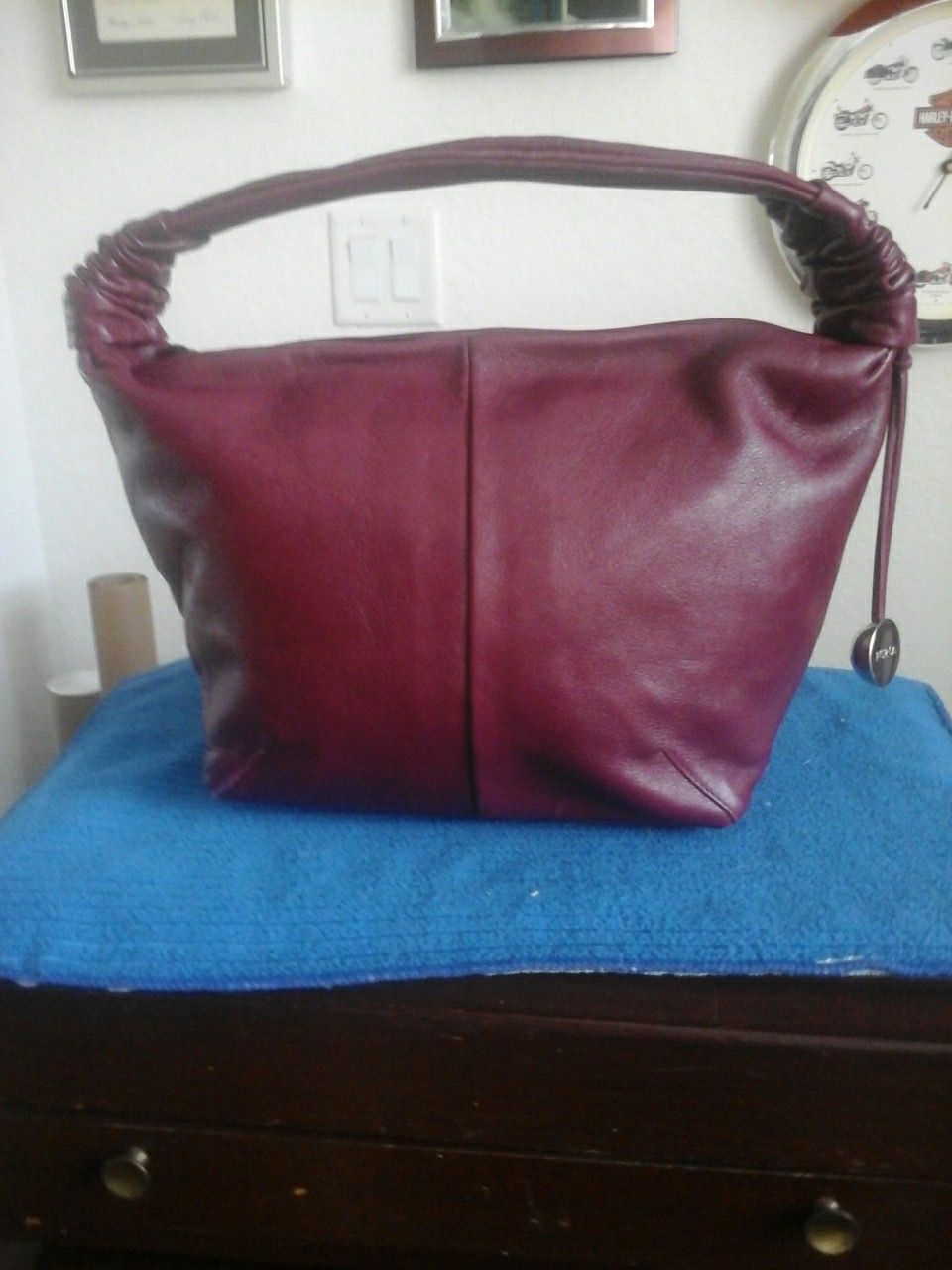 FURLA Maroon Leather,GENUINE Leather, Made in ITALY, Excellent