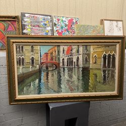 Mid Century Oil On Canvas Signed By The Artist 56 By 33 