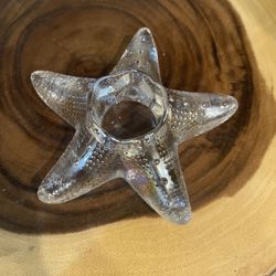 Crate & Barrel Glass Starfish Votive Candle Holder 5 In