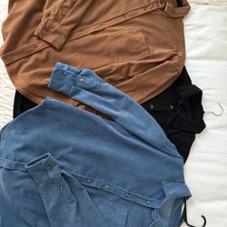 3 Women’s Corduroy Button Ups