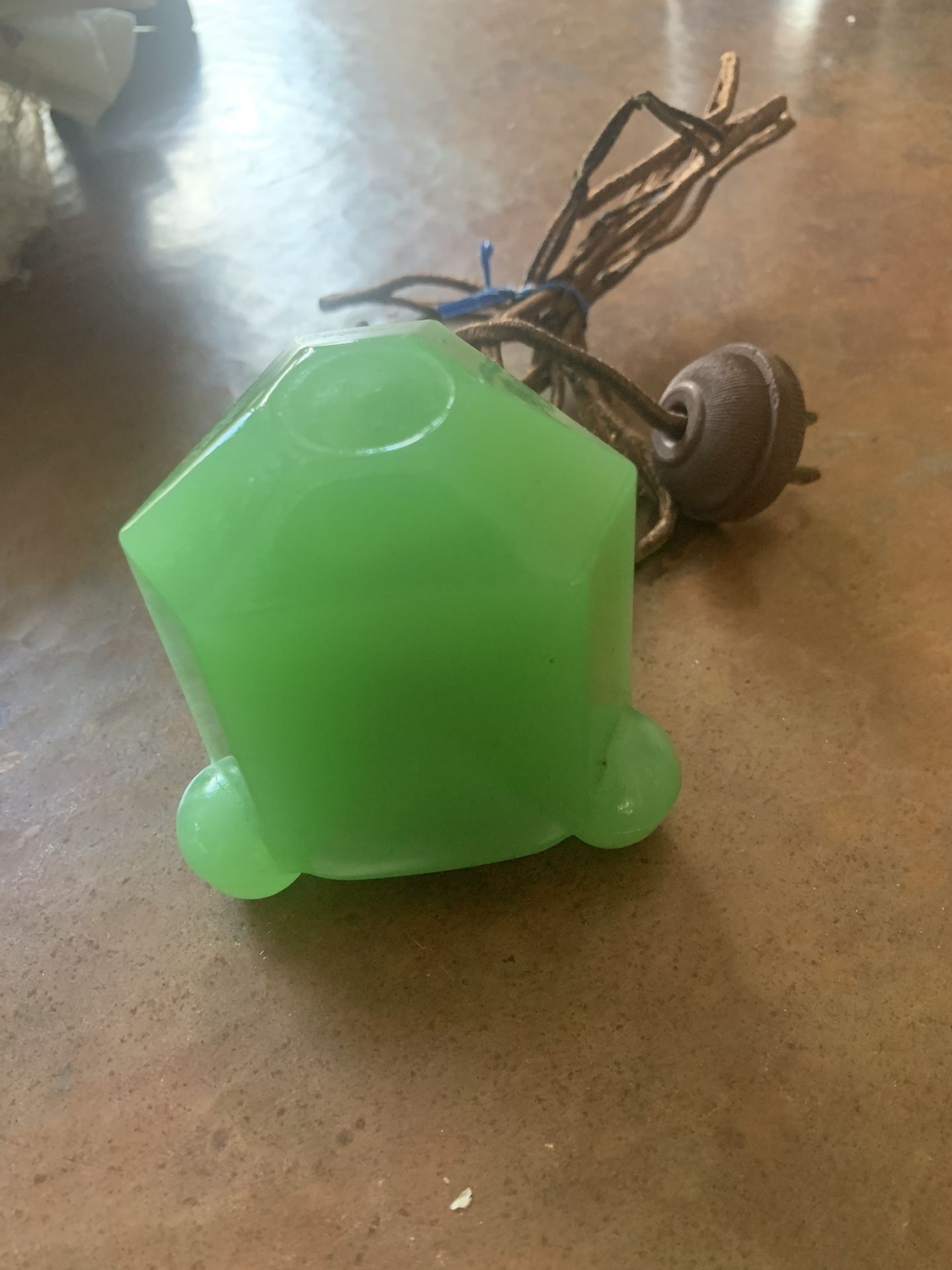 Rare 1930’s Art Deco Jadite Glass Table Top Lighter