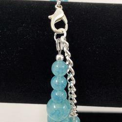 Hand Made Silver and Blue Bracelet 