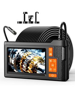 🔥Brand new🔥 33FT Dual Lens Endoscope Camera with Light, 4.3" Borescope with Photo/Video, IP67 Waterproof with 8 LED Lights, Semi-Rigid Snake Cable, 