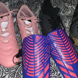 Soccer Cleats And Shin Pad