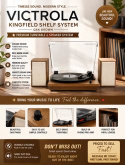 Victrola Kingfield Shelf System - Oak Brown