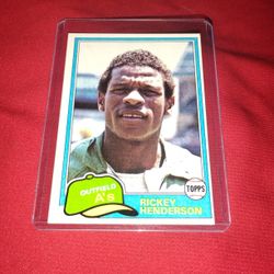 Perfect Mint Old 1981 Ricky Henderson Baseball Card Topps #261