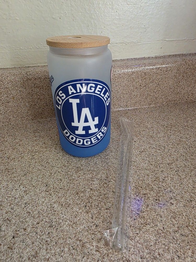 Dodgers Glass Cup 16 OZ