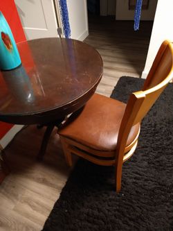 Set , Nice Round  brown tables for any room, strong supported wood.