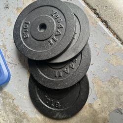 4x 10lbs disks 1” Dumbbell 