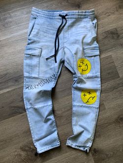 PACSUN Talk Millions Smiley Face Cargo Sweatpants