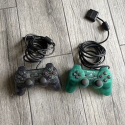 PS2 Controllers – Translucent Green & Black