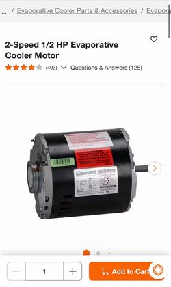 2-Speed 1/2 HP Fan Evaporative Cooler Motor