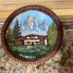 Vintage 3D  Wall Art Plaque Scene From Tirol Austria
