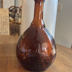 JENNY LIND  Glass Works  Amber Bottle