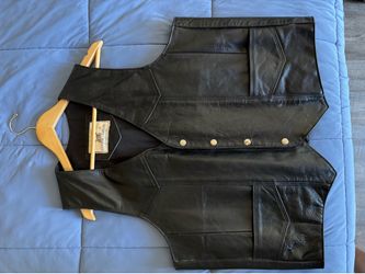 Mens Genuine Leather Vest, XL