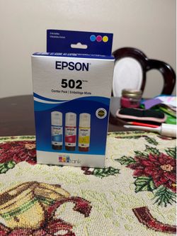 Brand new never opened Epson T502 Cyan/Magenta/Yellow Standard Yield Ink Cartridge Refill, 3/Pack