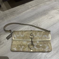 Very Unique Coach Gold And Silver Small Bag
