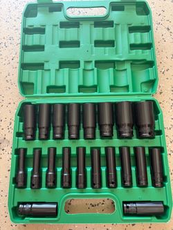 /2" Drive Impact Socket Set, 20pcs Socket and Drive Tool Kit,