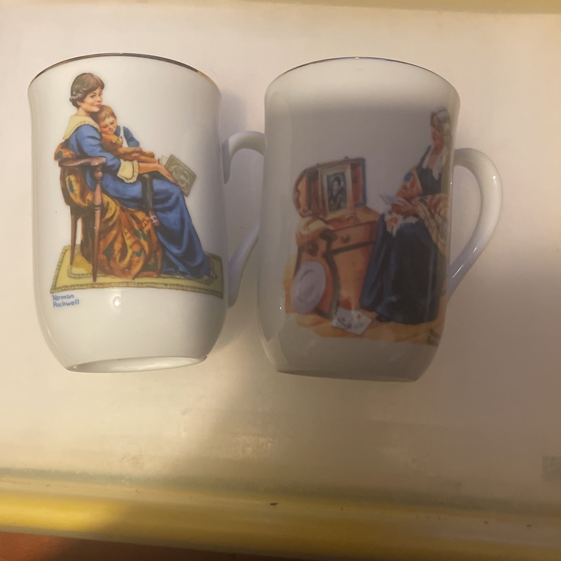 Porcelain Mug’s 5,6 By Norman Rockwell Year “1983”