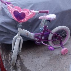 Girls Bike With Training Wheels READY TO RIDE 
