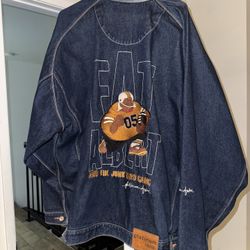 NEW XL PLATINUM FUBU FAT ALBERT & THE JUNKYARD DEMIN JACKET